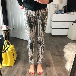 Maje extravagant jeans with leather details